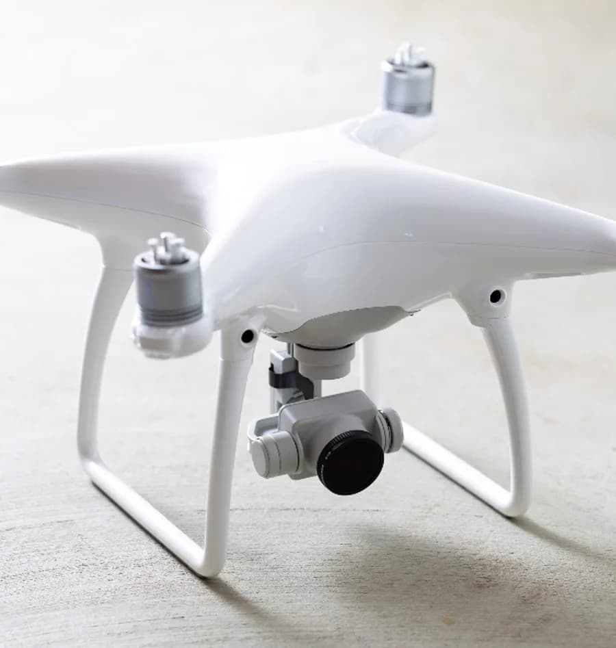 A drone being assessed for gimbal and crash damage repair at NZ Tech Repairs Warkworth